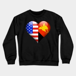 Half American Half Papua New Guinean - Gift for Papua New Guinean From Papua New Guinea Crewneck Sweatshirt